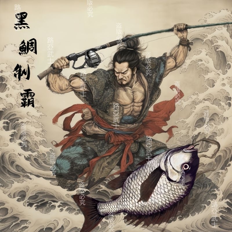 路亞武士-黑鯛制霸T/路亞/釣魚/浮世繪