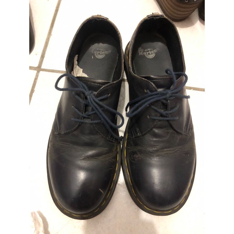 dr martens 3孔 1461 深藍色學生皮鞋 UK6 無外箱 二手 有穿過 很舊 可接受再買