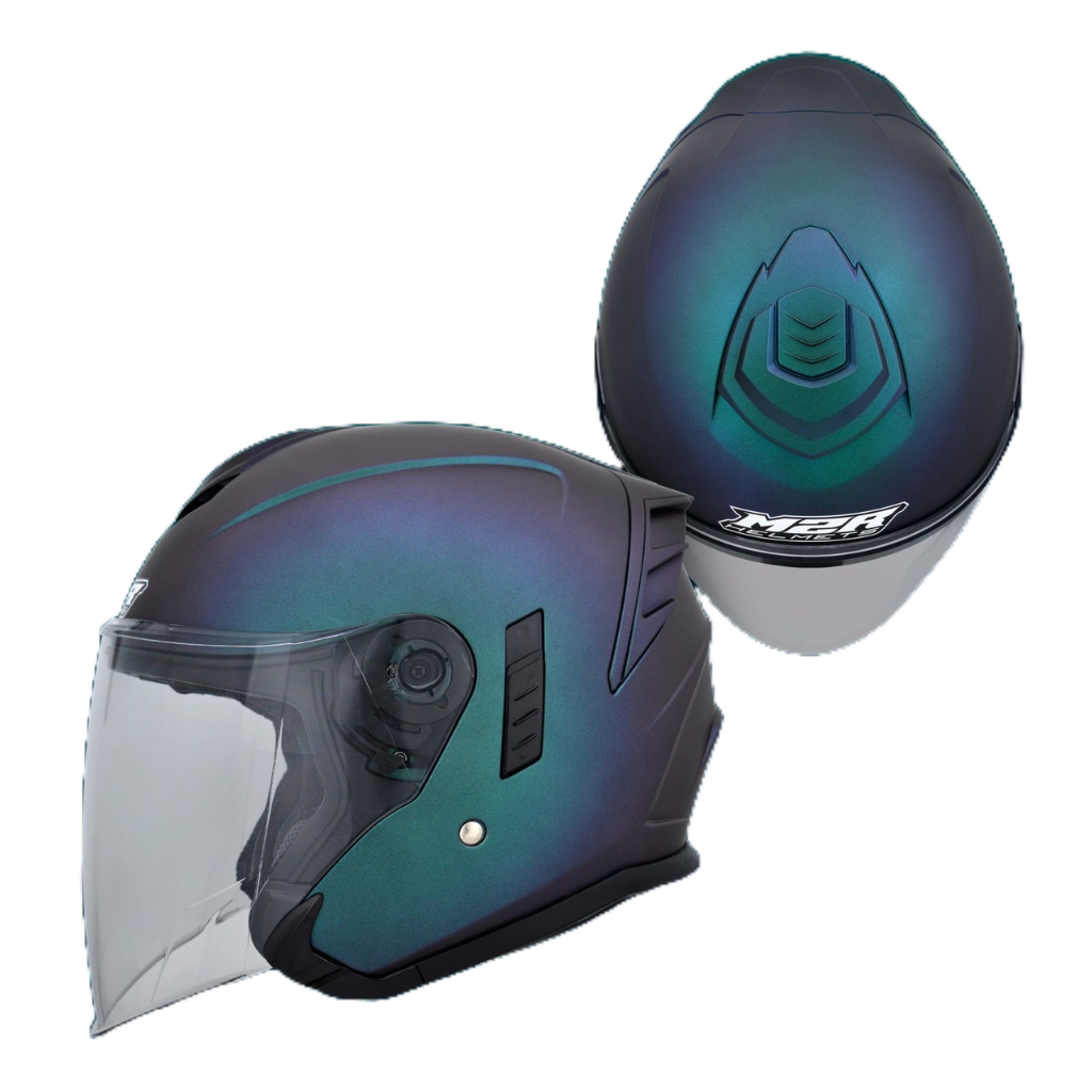 M2R FR-2 安全帽 FR2 紀念版 變色龍 消光變色藍綠 多色可選 內藏墨鏡 內襯可拆 限量 半罩