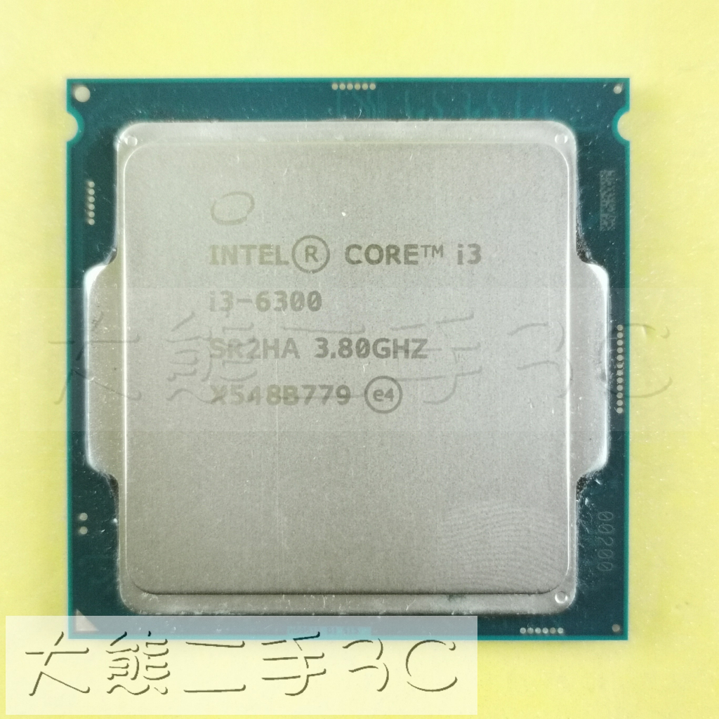 【大熊二手3C】CPU-1151 Core i3-6300 3.8G 4M 8 GT/s SR2HA-2C4T