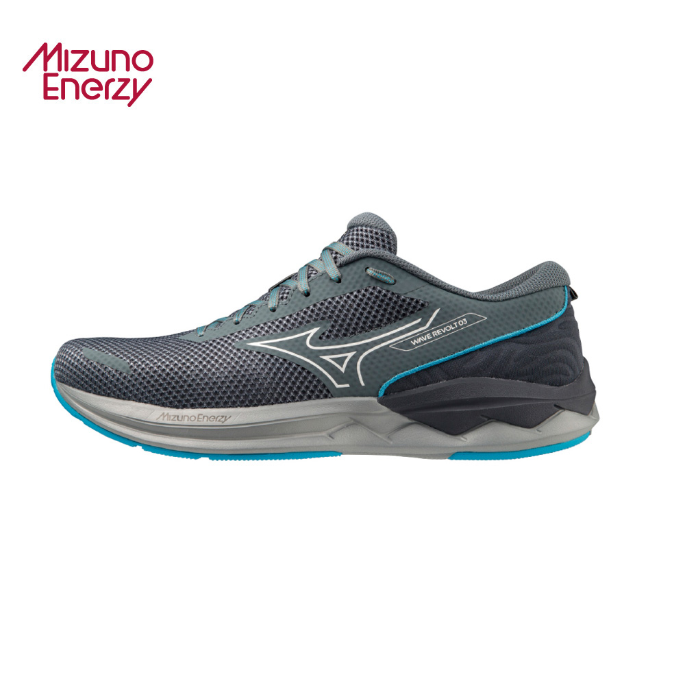 Mizuno 美津濃 男款 慢跑鞋 WAVE REVOLT 3 一般型 -灰藍- J1GC238151