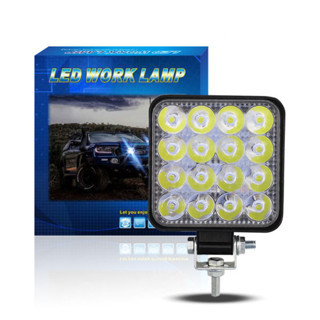 迷你版~12V~24V汽車LED工作燈 16LED 48W 日行燈 輔助燈 霧燈 探照燈 照輪燈 警示燈 車用 霧燈