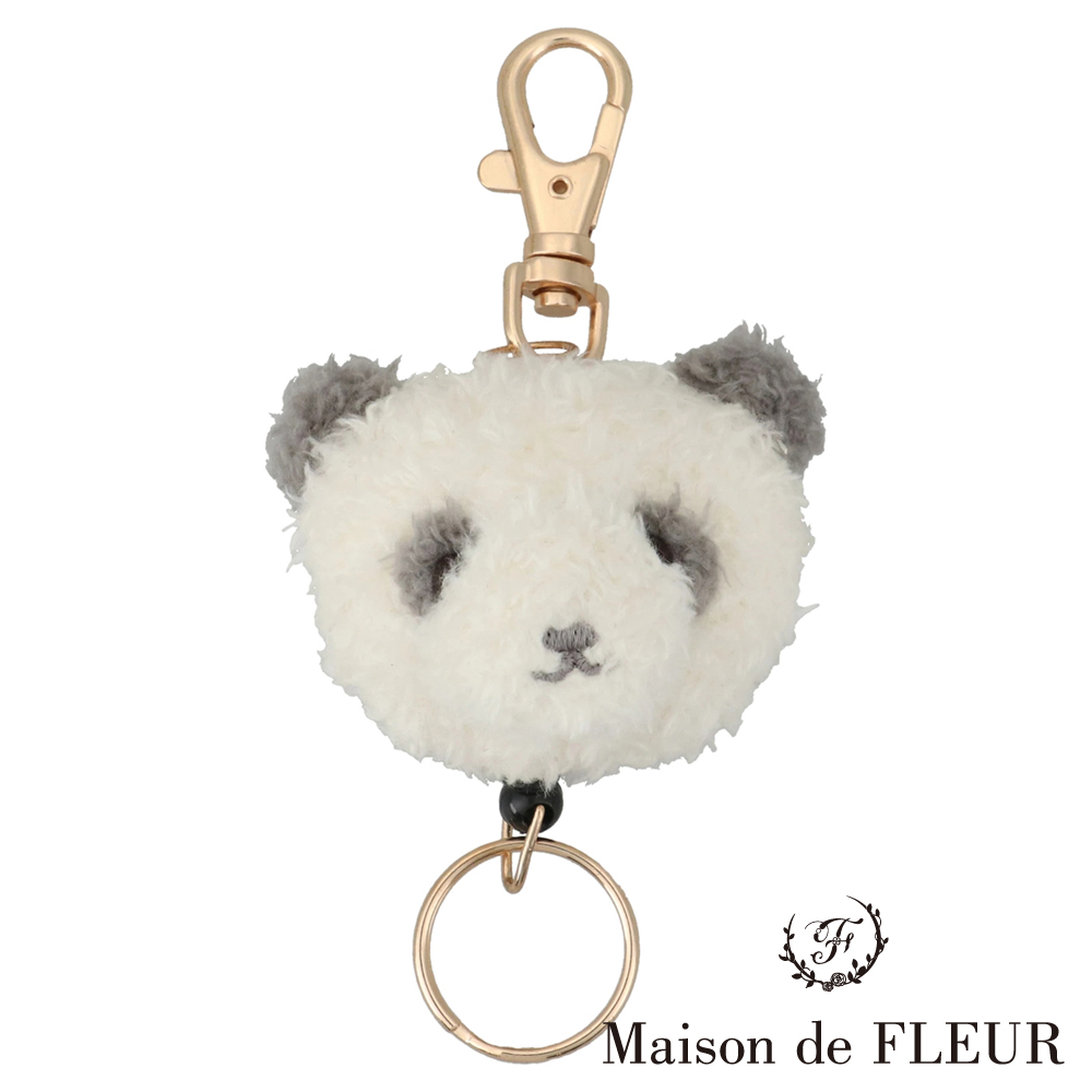 Maison de FLEUR 甜美熊貓絨毛造型伸縮吊飾(8A32FBJ0500)