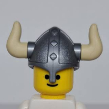 &lt;樂高人偶小舖&gt;正版樂高LEGO 頭盔12 沙角 維京 平光銀 城堡 士兵 維京人 配件