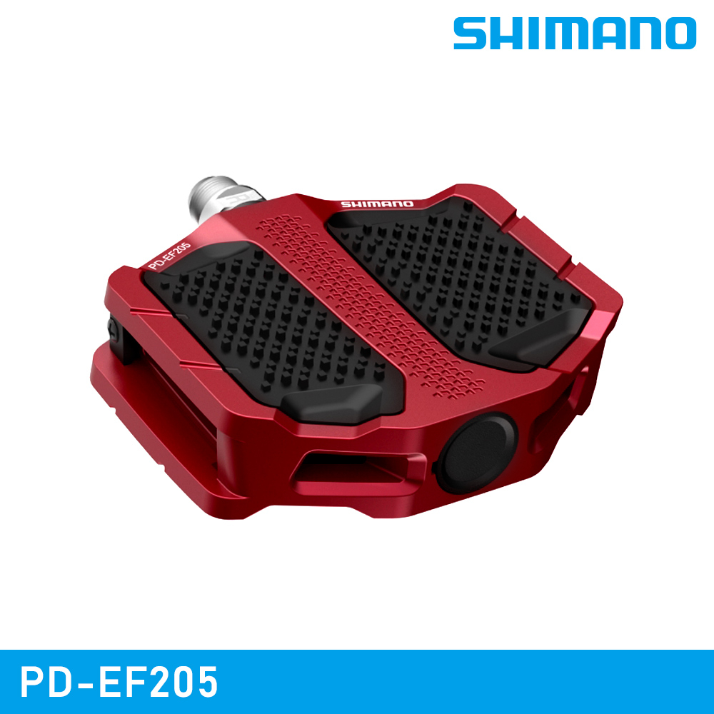 SHIMANO PD-EF205 平面踏板 / 紅色