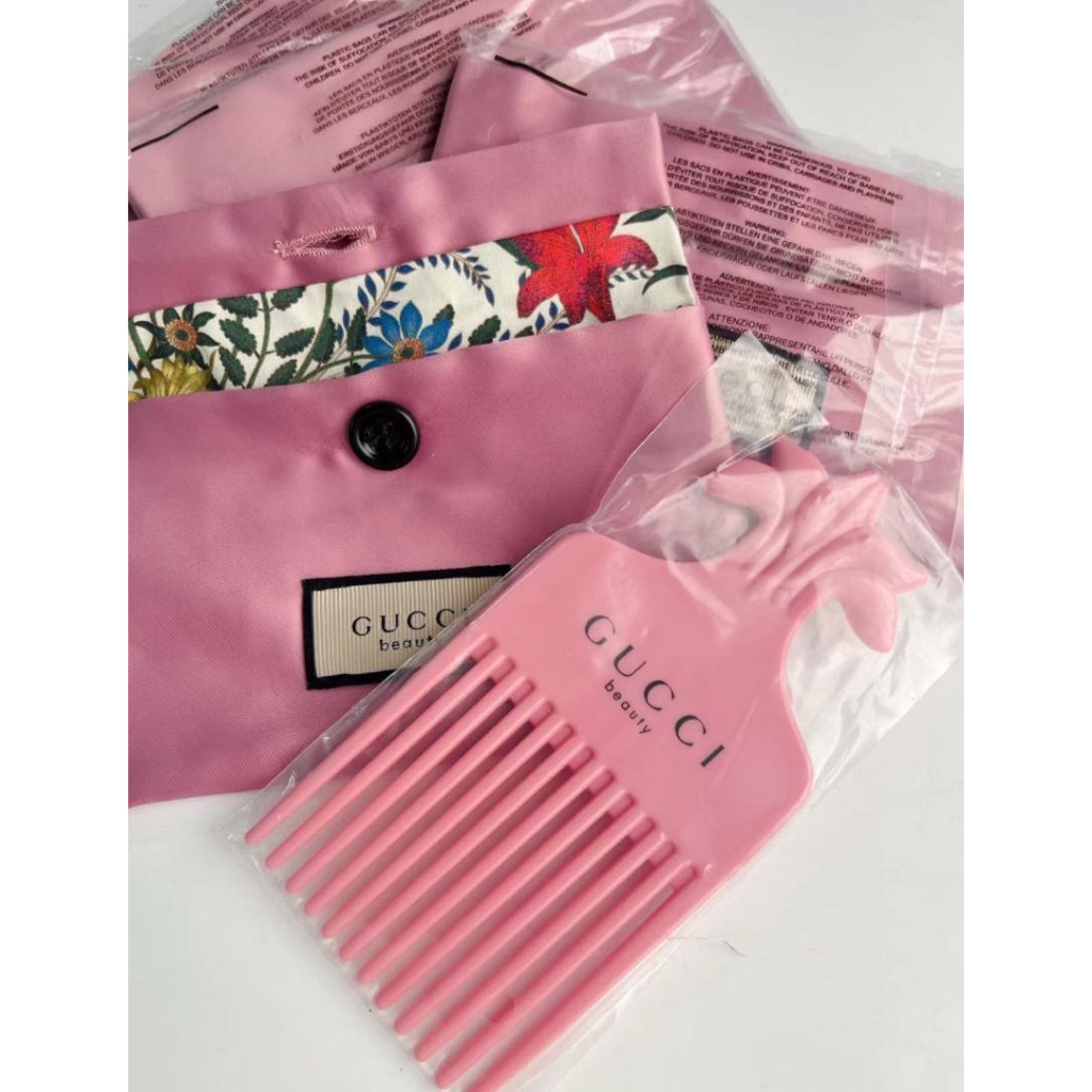 GUCCI 華麗梔子花梳具組(含小包) 現貨 GUCCI梳子 限量