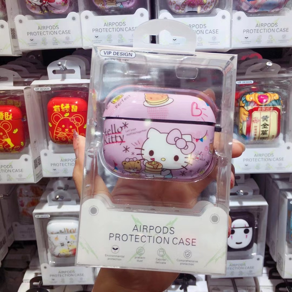 hello Kitty Airpods Pro保護套 KT貓 AirPods 1/2/3代保護殼 蘋果無綫藍牙耳機收納盒