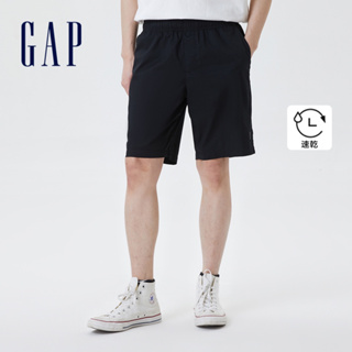 Gap 男裝 抽繩鬆緊短褲-黑色(620346)
