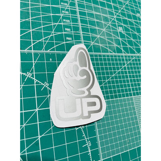 🌟 金手指 貼紙 手指 UP 車貼 銀色 迪奧 dio dj1