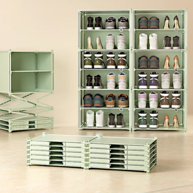 現貨鞋子收納神器省空間透明可折疊鞋櫃螞蟻鞋架宿舍免安裝塑膠收納盒