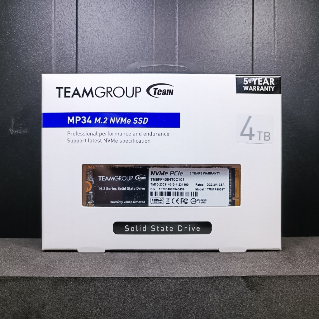 現貨優惠✨【TEAM 十銓】MP34 4TB M.2 PCIe Gen3 SSD 固態硬碟 4T TLC /內建DRAM