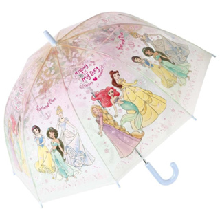 迪士尼 Disney 公主系列 冰雪奇緣 透明罩式直傘 雨傘(UBVD55/55CM) (8918)(8895)