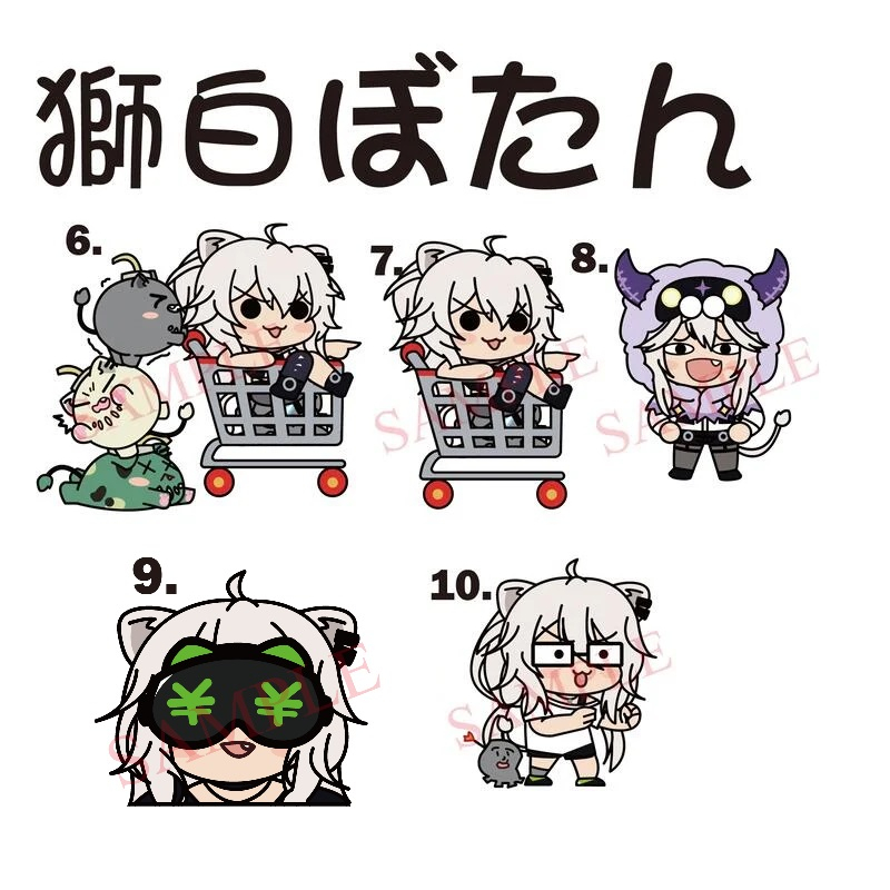 ~出清小屋~現貨全新 hololive 獅白牡丹 獅白ぼたん  PVC 防水 貼紙 車貼 痛貼 萬用貼紙