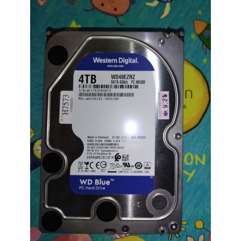 WD 藍標 4TB 硬碟 低時數 WD40EZRZ-00GXCB0