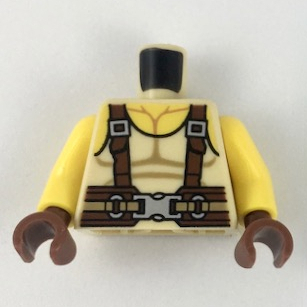 &lt;樂高人偶小舖&gt;正版LEGO 特殊57 腰帶背心 沙衣黃手 吊帶 身體 單隻 配件 士兵 特種部隊