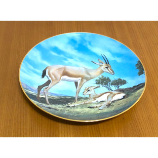 Bradford "SLENDER HORNED GAZELLE" 瞪羚 羚羊 瓷盤 立畫 掛畫
