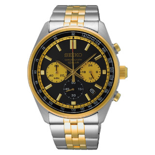 Seiko 精工錶CS系列(SSB430P1/8T63-00W0KS)熊貓三眼計時紳士潮流男錶 金色系 41.5mm