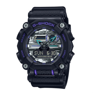 【CASIO 卡西歐】G-SHOCK 機械元素風 200米防水 雙顯 運動電子錶 GA-900AS-1A 黑/銀 台南