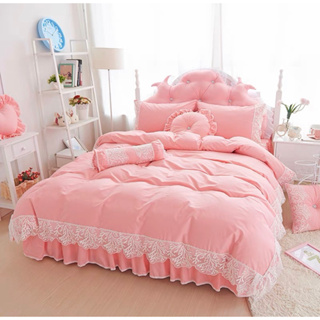 純棉💕浪漫蕾絲床罩四件組💕雙人床罩組 床罩被套四件組 雙人床包被套組 床罩被套組 枕頭套 床墊 被套 天絲 床罩組