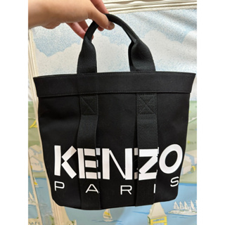 近全新 KENZO logo字母印花 帆布 手提 斜背包