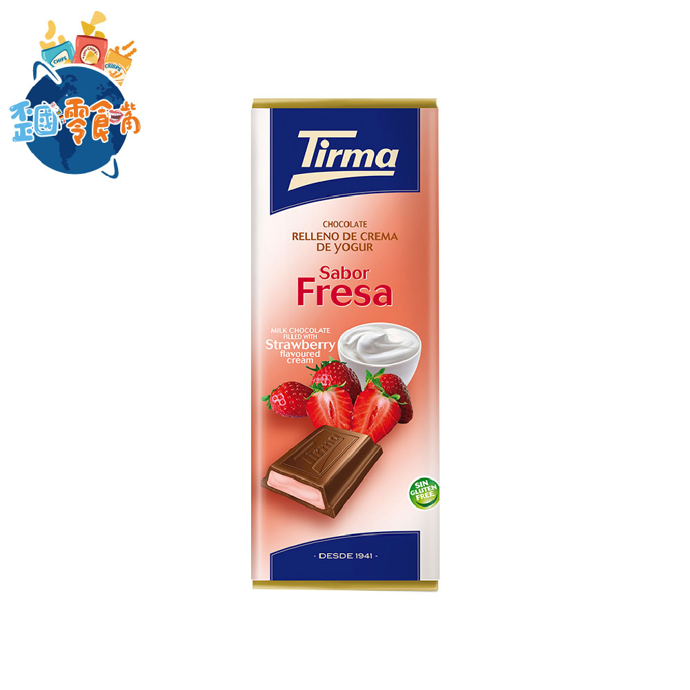西班牙Tirma草莓優格夾心牛奶巧克力/ 95g　eslite誠品