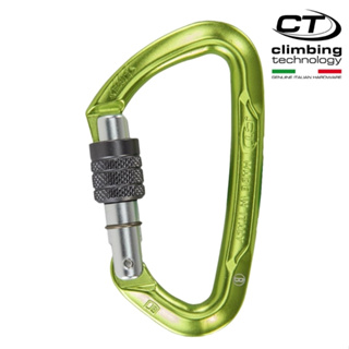 義大利攀岩品牌 【Climbing Technology】 D型鋁合金有鎖鉤環2C45800ZZB 綠色