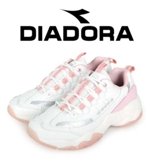 DIADORA 女 耐磨止滑 彈力機能鞋墊 運動鞋-寬楦-復古 慢跑鞋老爹鞋 DA 1683<74> 白粉紅銀