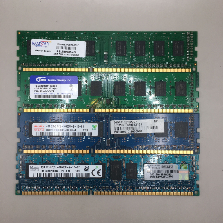 桌機記憶體 - DDR3 - 1333 - 4G PC3 10600U PC3L 10600R 單雙 隨機出貨 - R1