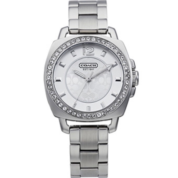 COACH 時尚不鏽鋼石英 晶鑽女腕錶 (CO14501699) 35mm