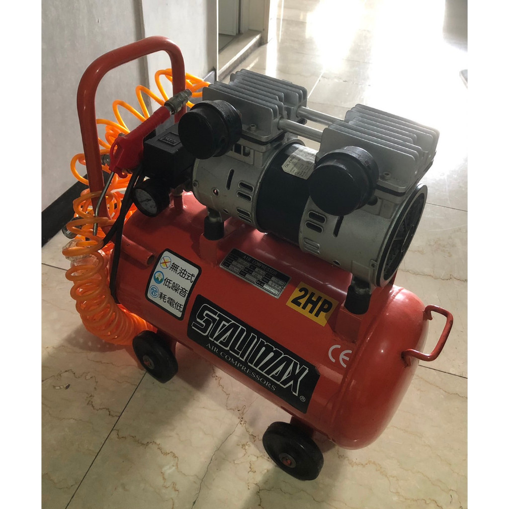 【達文西口罩】二手 空壓機+釘槍 送釘子 2HP OF-550-25L 釘槍 准JWING-422J &F30