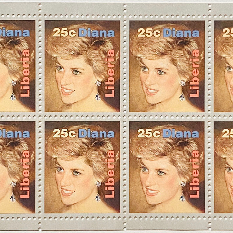 英國皇室〈黛安娜王妃肖像〉紀念郵票／10枚一套小全張／查爾斯國王／伊莉莎白二世／Elizabeth II