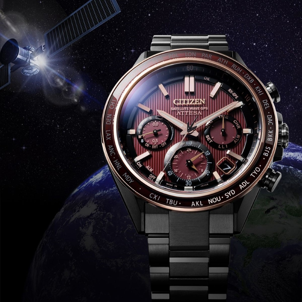 CITIZEN 星辰 限量 廣告款 GENT'S系列 光動能 GPS多功能腕錶 天蠍座/CC4056-62W