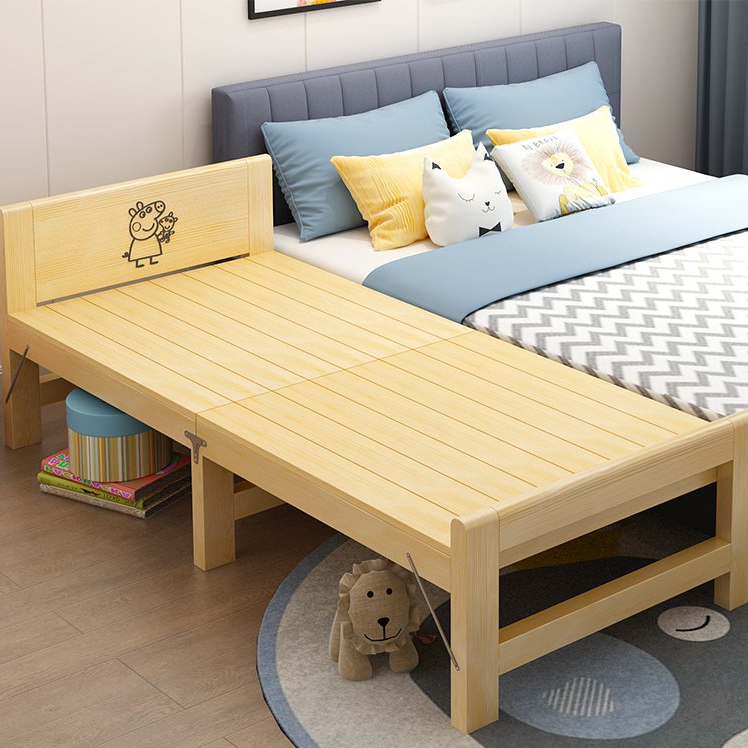 實木摺疊拼接床 加寬床 加長床 松木床架 兒童單人床 可定做床邊床