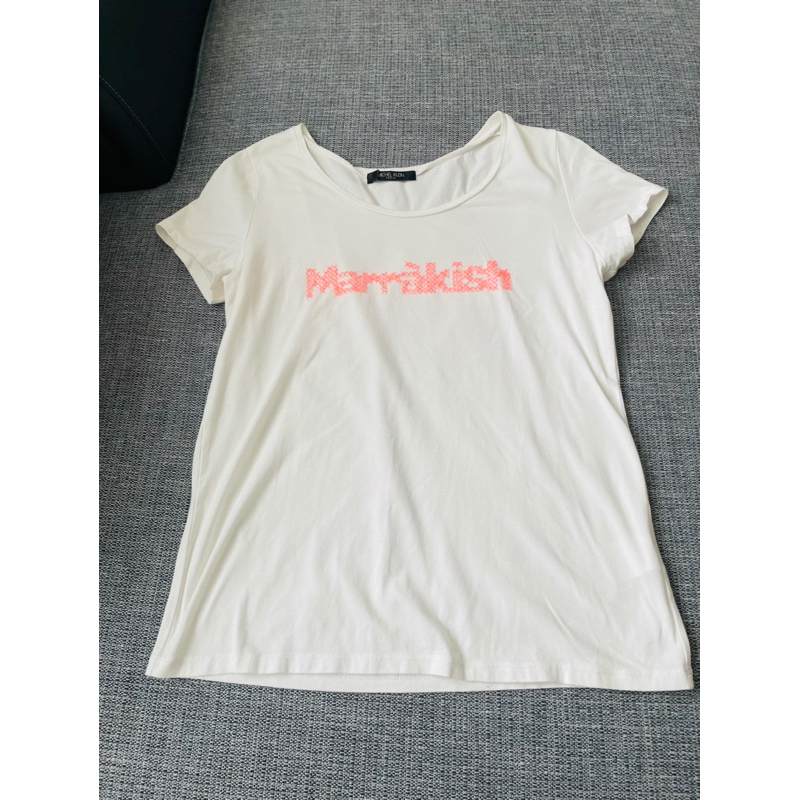 專櫃Michel Klein白色亮片短袖T恤