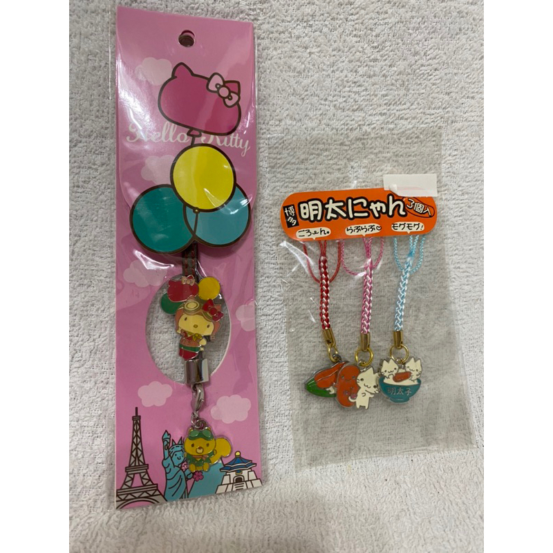 日本購入Hello Kitty環遊世界機場限定立體吊飾、博多限定明太子吊飾各1