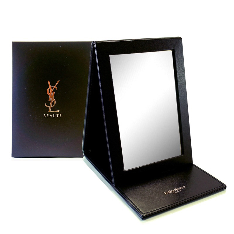 全新 YSL 聖羅蘭 黑色時尚化妝立鏡 鏡子 隨身鏡