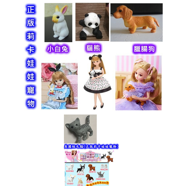 LICCA  喜洋洋園地/正版莉卡娃娃寵物/兔子、貓熊、臘腸狗/寵物4、5、6/莉卡娃娃配件//耶誕禮盒/特惠中