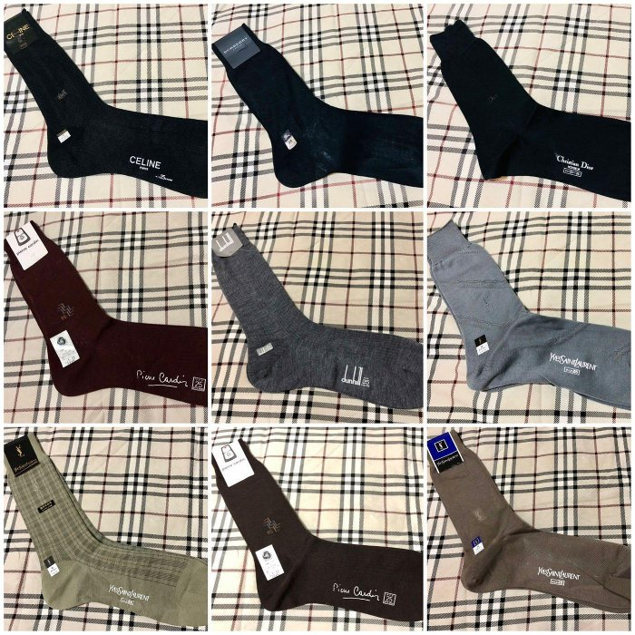 新品 0706 CELINE YSL BURBERRY DIOR DUNHILL 襪子 紳士襪 小腿襪 男襪