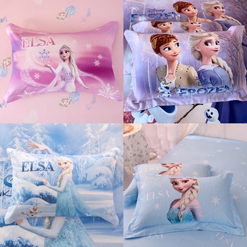 正版迪士尼 枕頭套 兒童枕套 冰雪奇緣 艾莎 安娜 雪寶 純棉