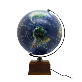 [AR互動款]【SkyGlobe】10吋衛星三段式觸控木盒底座地球儀(中英文對照)《WUZ屋子》教學款 地球儀 地圖