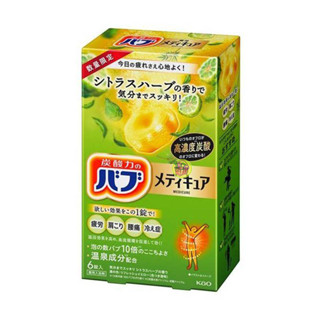 【JPGO】日本製 Kao 花王 高濃度碳酸湯.入浴劑 泡澡泡湯 70克×6錠~數量限定 柑橘草本