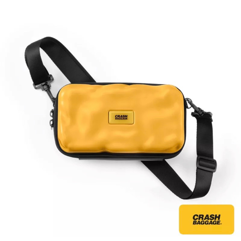 降！全新正品，義大利潮牌Crash Baggage Mini Icon系列，隨身側背包/盥洗包/收納包。亮黃款
