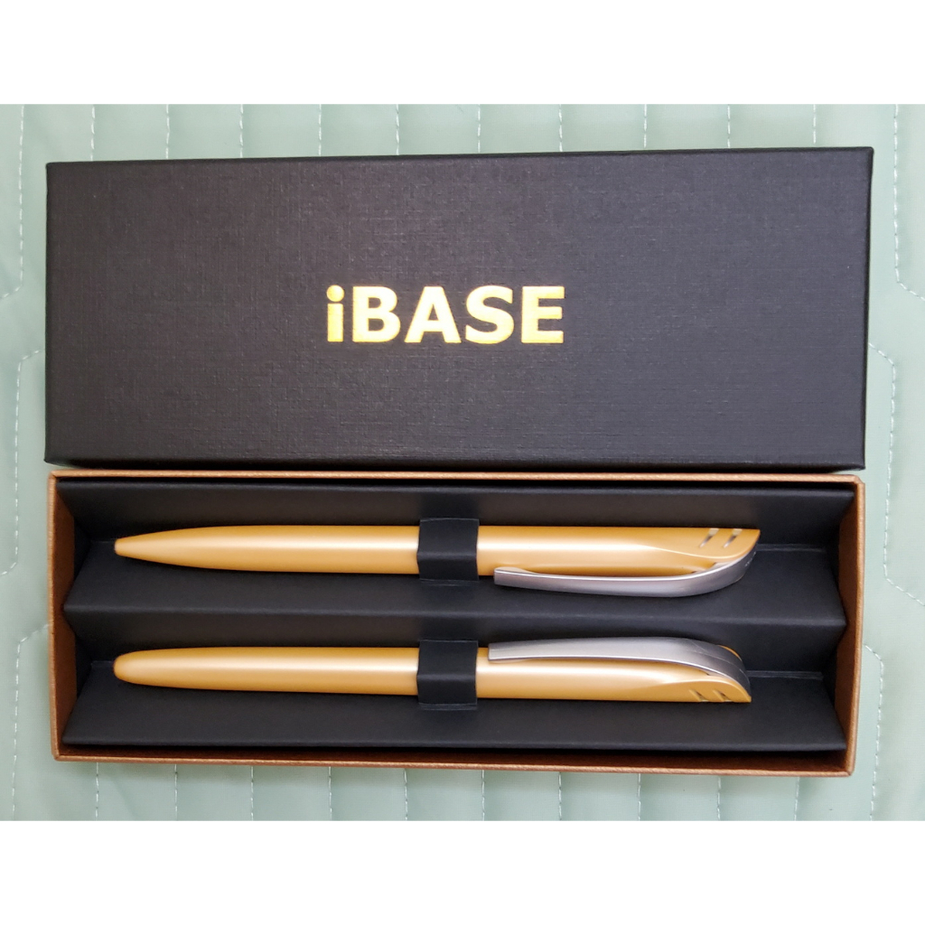 🐹 股東會紀念品 🐹 IBASE 精美對筆組 古銅金（一蓋一旋 一黑一藍）廣積 紀念品 🐹