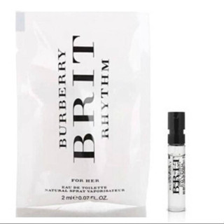Burberry Brit Rhythm 搖滾風格女性淡香水(2ml) 薰衣草/粉紅胡椒/香橙花精華/鳶尾草/藍莓葉