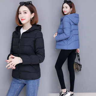 秋冬羽絨棉服 寬鬆韓版連帽冬季加厚短版羽絨棉衣女棉服大尺碼 小棉襖 顯瘦外套女 女生外套 保暖風衣%棉