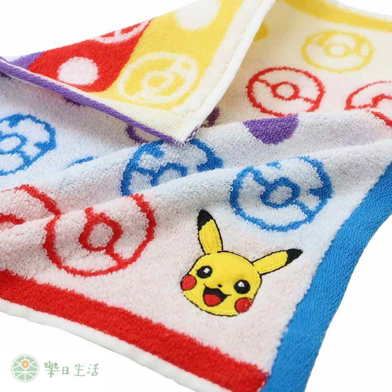 Pokémon寶可夢 皮卡丘 手帕 方巾 毛巾 100%棉