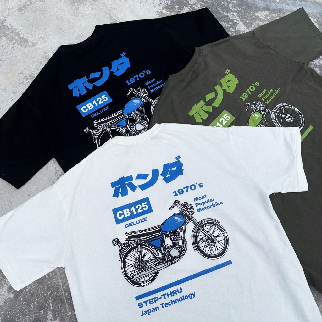 【🔥潮流INS】1970's CB125 傳奇檔車 日文 寬鬆 落肩 短T 情侶 日系 復古 摩托車【K637】