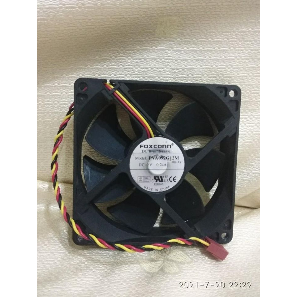 電源機箱風扇12V FOXCONN DC Brushless Fan PVA092G12M  0.24A 9CM 良品