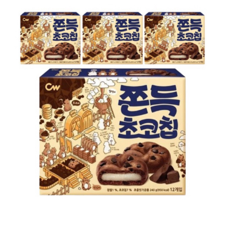 台灣現貨 韓國熱銷NO.1 韓國零食🇰🇷 CW 巧克力麻糬軟餅乾 240g/盒