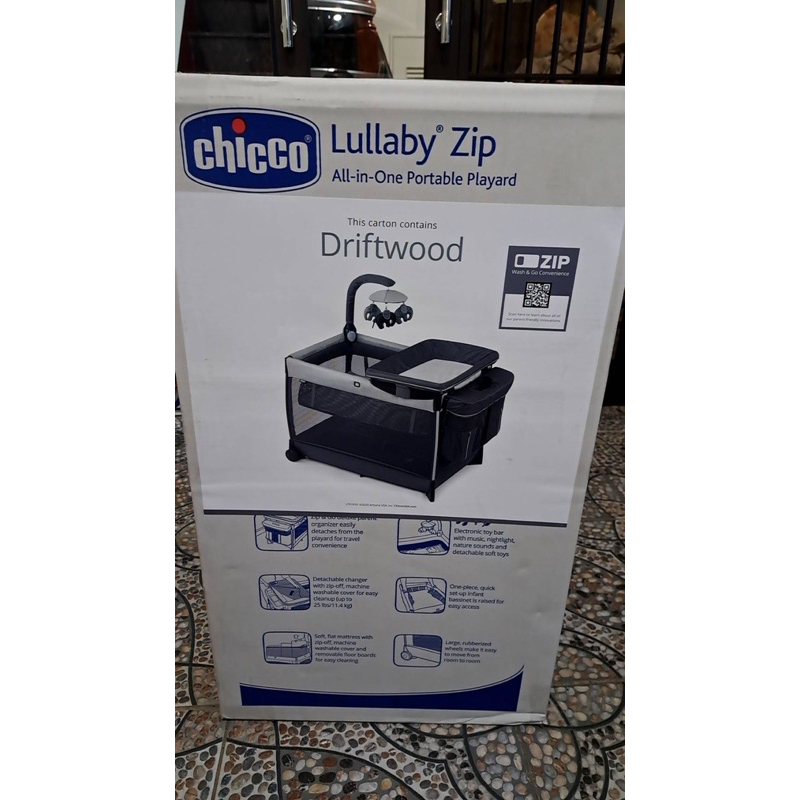 （已保留）Chicco Lullaby Zip多功能豪華遊戲嬰兒床-迷霧灰